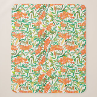 Couverture Sherpa Motif floral incomparable avec rowan, feuilles sur