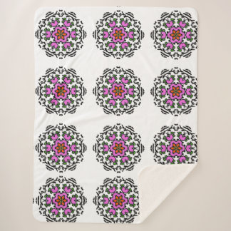 Couverture Sherpa Motif Floral Mandala