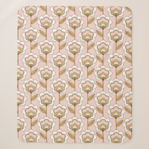 Couverture Sherpa Motif floral moderne de la moitié du siècle