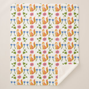Couverture Sherpa Motif floral rusé assez en pastel