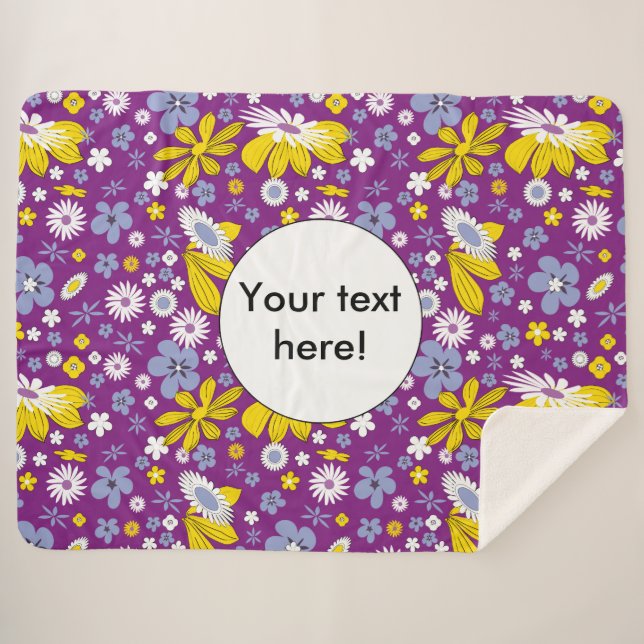 Couverture Sherpa Motif floral sans couture (Devant (Horizontal))