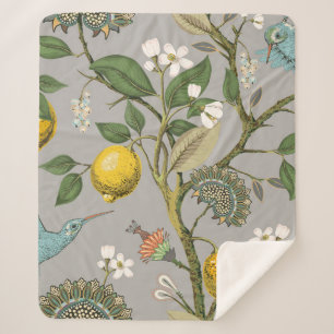 Couverture Sherpa Motif floral sans soudure. Papier peint botanique.