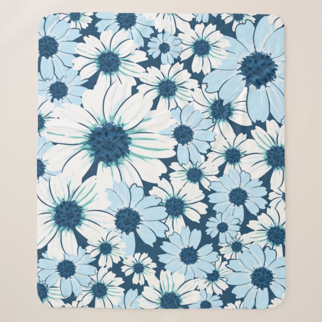 Couverture Sherpa Motif floral sans soudure / textile de fleur, ab (Devant)