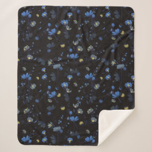 Couverture Sherpa Motif floral soufflé par vent