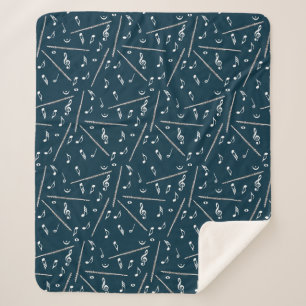 Couverture Sherpa Motif Flute Music Note