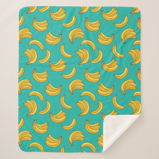 Couverture Sherpa Motif Fruit Banana (Devant)