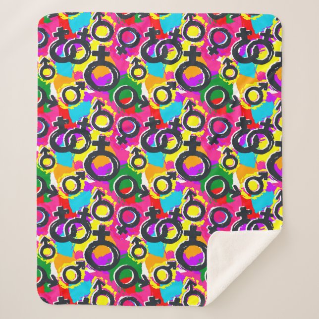 Couverture Sherpa Motif Gay pride de Neon (Devant)