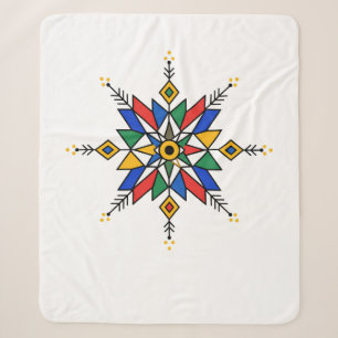 Couverture Sherpa Motif géométrique amazigh marocain   Traditionnel 