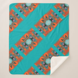 Couverture Sherpa Motif géométrique coloré de l'Ouest du Sud