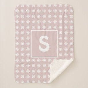 Couverture Sherpa Motif géométrique floral unique première fille ros