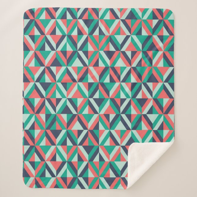 Couverture Sherpa Motif géométrique moderne de la moitié du siècle (Devant)