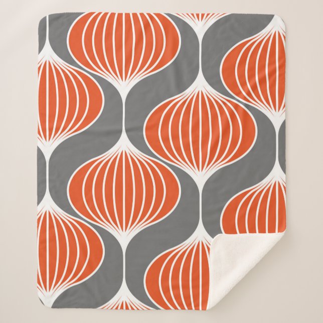 Couverture Sherpa Motif géométrique sans couture avec des lignes ond (Devant)