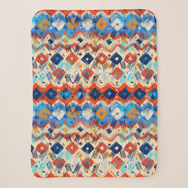 Couverture Sherpa Motif géométrique sans couture dans l'ethnie (Devant)