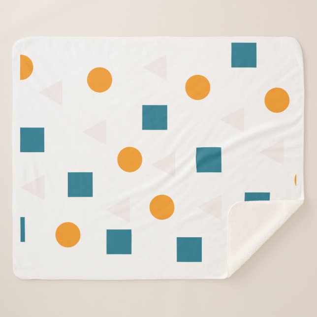 Couverture Sherpa Motif géométrique Sherpa Blanket - Confortable et  (Devant (Horizontal))