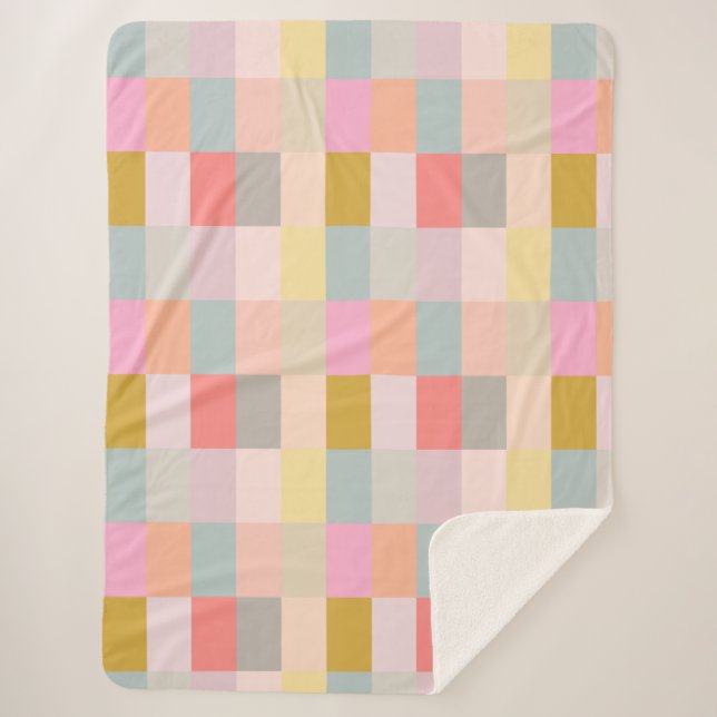 Couverture Sherpa Motif géométrique simple Pastels jolis (Devant)