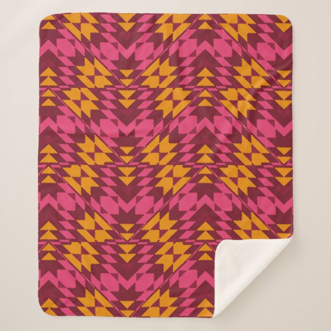 Couverture Sherpa Motif géométrique transparent (Devant)