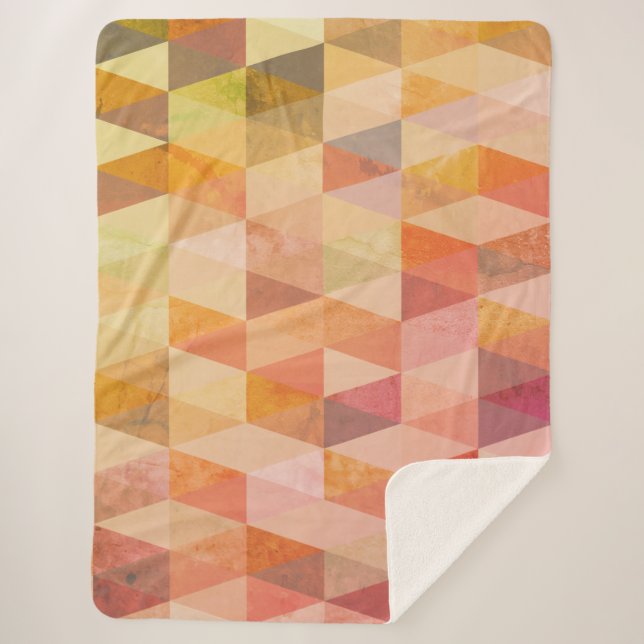 Couverture Sherpa Motif géométrique Triangle souple (Devant)