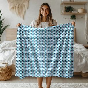 Couverture Sherpa Motif géométrique Triangles bleus modernes