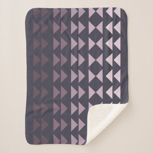 Couverture Sherpa Motif géométrique triangulaire dégradé violet (Devant)