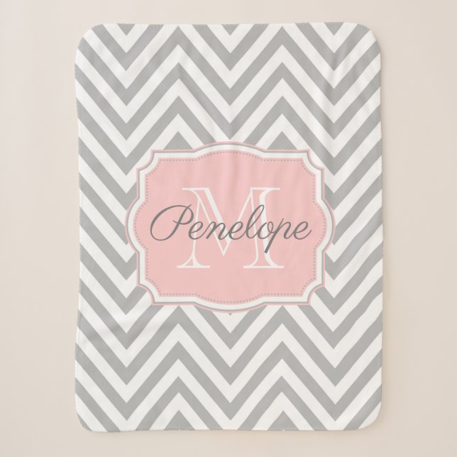 Couverture Sherpa Motif Grey Chevron (Devant)