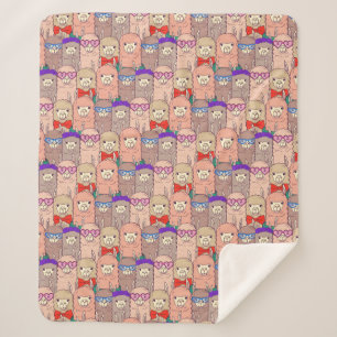 Couverture Sherpa Motif habillé à la mode de lama
