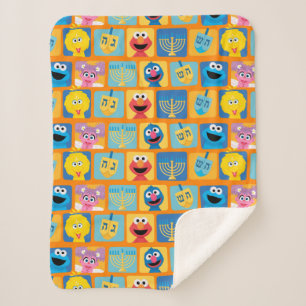 Couverture Sherpa Motif Hanoukka de Sesame Street