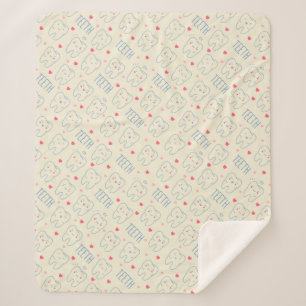 Couverture Sherpa Motif heureux en pastel de dents
