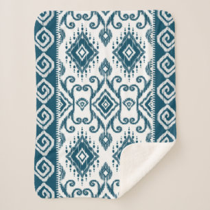 Couverture Sherpa Motif Ikat Paisley
