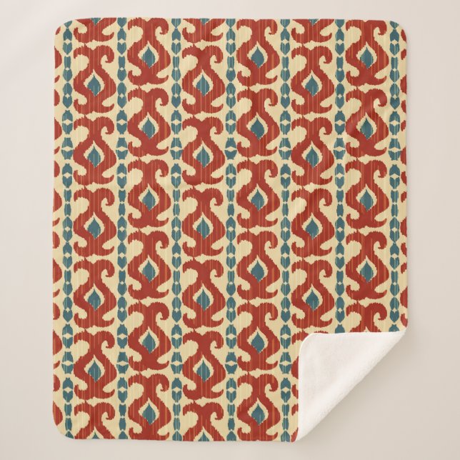 Couverture Sherpa Motif Ikat sans soudure (Devant)