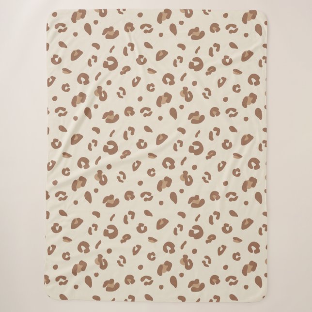 Couverture Sherpa Motif imprimé léopard abstrait neutre | Moderne An (Devant)