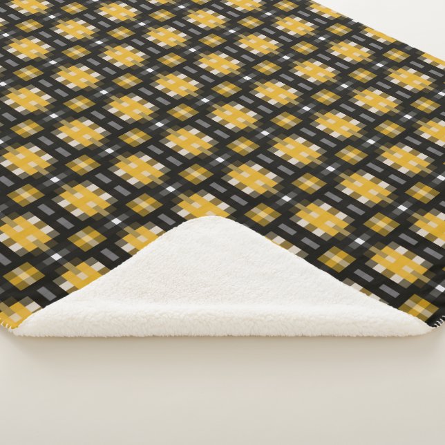 Couverture Sherpa Motif jaune et noir (3/4)