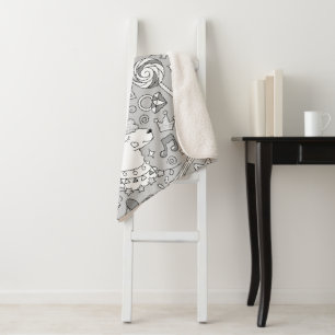 Couverture Sherpa motif lama 4