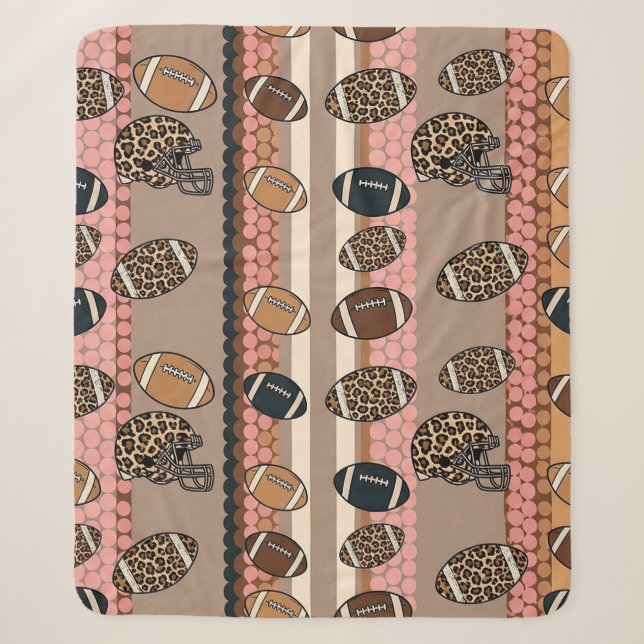 Couverture Sherpa Motif léopard de football coquette (3) (Devant)