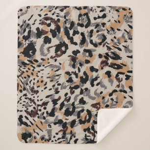 Couverture Sherpa Motif léopard, motif jaguar, fourrure animale