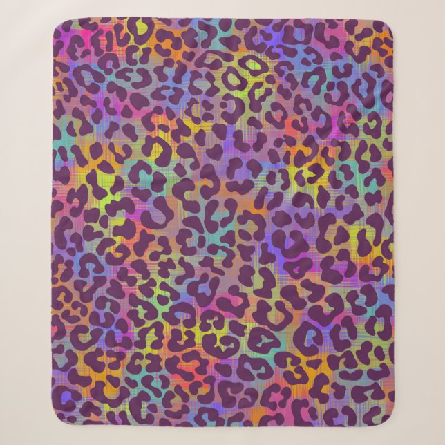 Couverture Sherpa Motif léopard. Répétition sans soudure animal ba (Devant)