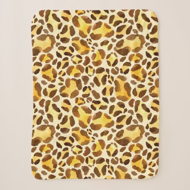 Couverture Sherpa Motif léopard sans eau (Devant)