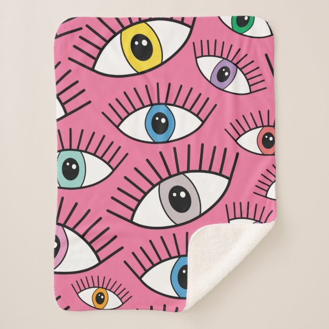 Couverture Sherpa Motif magique aux yeux colorés. Contexte mystique (Devant)