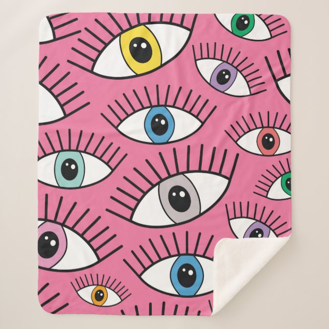 Couverture Sherpa Motif magique aux yeux colorés. Contexte mystique (Devant)