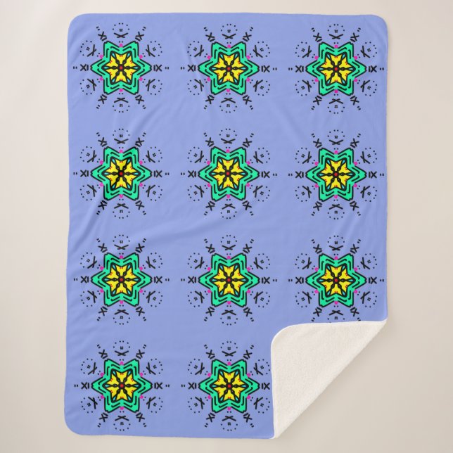 Couverture Sherpa Motif mandala floral sans couture (Devant)