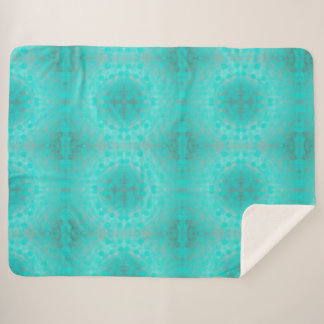 Couverture Sherpa motif marin bleu profond