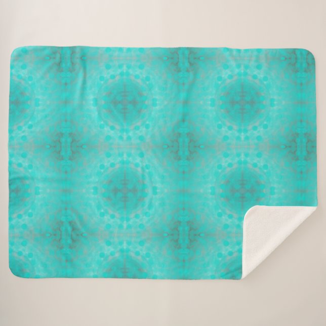 Couverture Sherpa motif marin bleu profond (Devant (Horizontal))