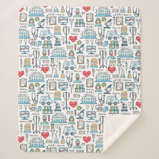 Couverture Sherpa Motif Médicale de conception (Devant)