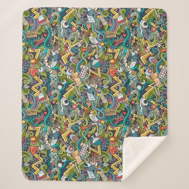 Couverture Sherpa Motif Médicale d'icône d'art abstrait (Devant)