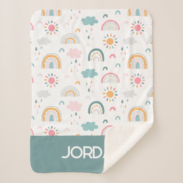 Couverture Sherpa Motif météorologique mignon (Devant)