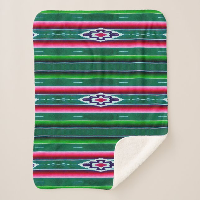 Couverture Sherpa Motif mexicain Sarape (Devant)