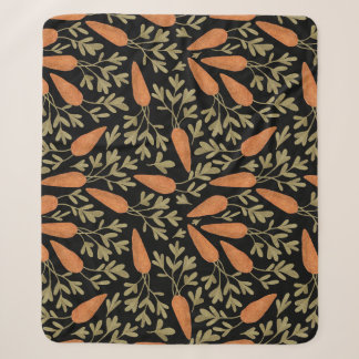 Couverture Sherpa Motif mignon à main de carottes