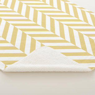Couverture Sherpa Motif moderne Chevron Jaune Herringbone