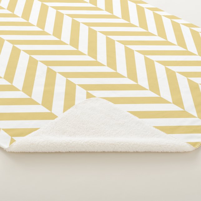 Couverture Sherpa Motif moderne Chevron Jaune Herringbone (3/4)