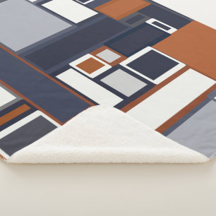 Couverture Sherpa Motif moderne de la moitié du siècle de marine e