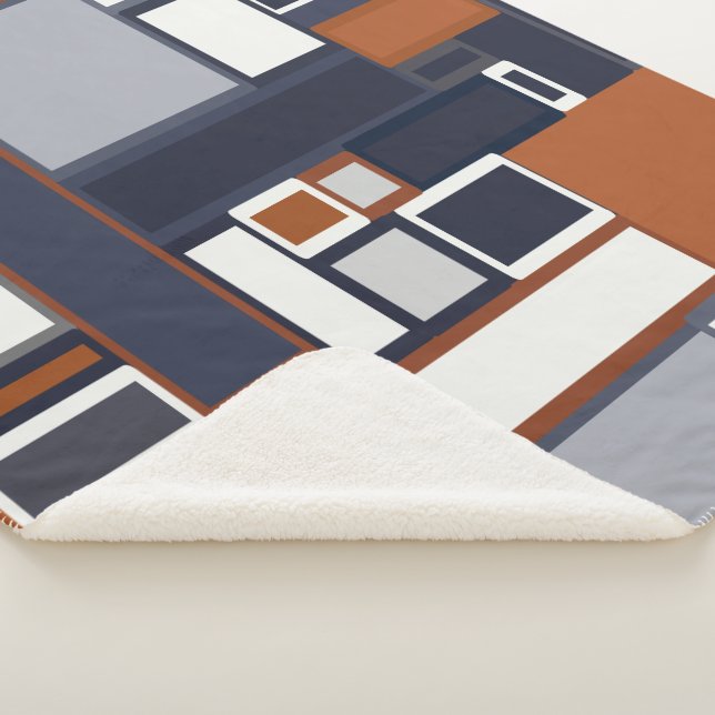 Couverture Sherpa Motif moderne de la moitié du siècle de marine et (3/4)